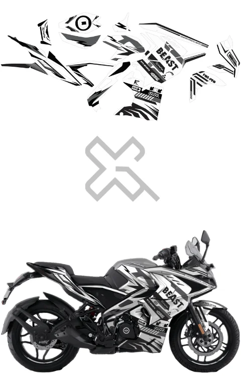 Beast Edition Full Body Sticker Compatible with Pulsar RS 200 | Made in Premium Matte Vinyl with FPF (Fade Protection Film), Waterproof, Precut Sticker, Pack Of 1 Compatible with Both Side